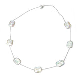 Artisan Silver by Samuel B. Cushion Shape Freshwater Cultured Pearl Necklace