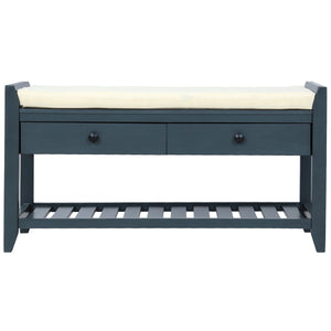TREXM Shoe Rack with Cushioned Seat and Drawers