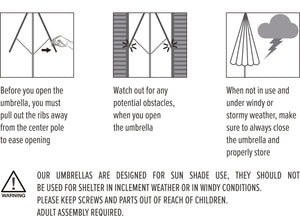 10 x 6.5ft Rectangular Patio Umbrella