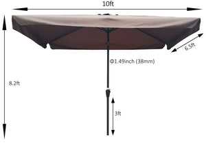 10 x 6.5ft Rectangular Patio Umbrella