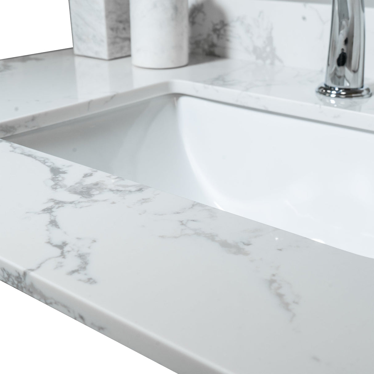 Montary 37-Inch Bathroom Vanity Top in Stone Carrara