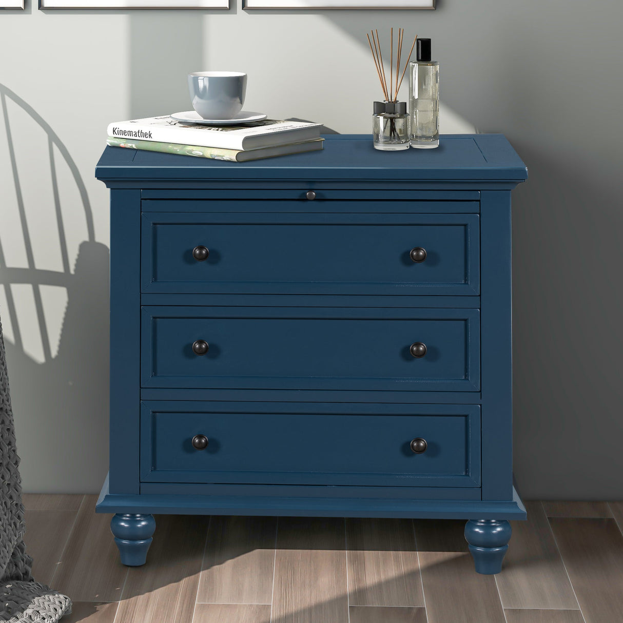U_STYLE 27.6'' Nightstand with Pine Wood Veneer