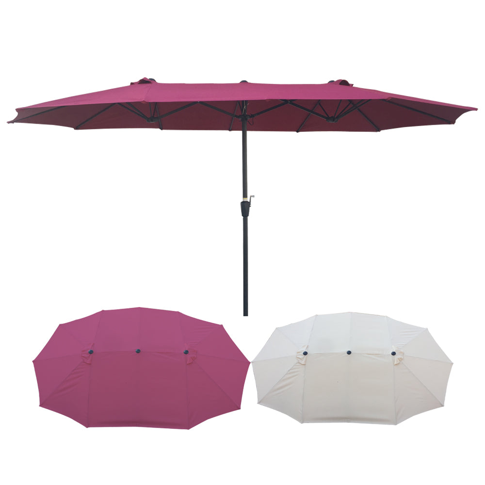 15Ft x 9Ft Double-Sided Patio Umbrella