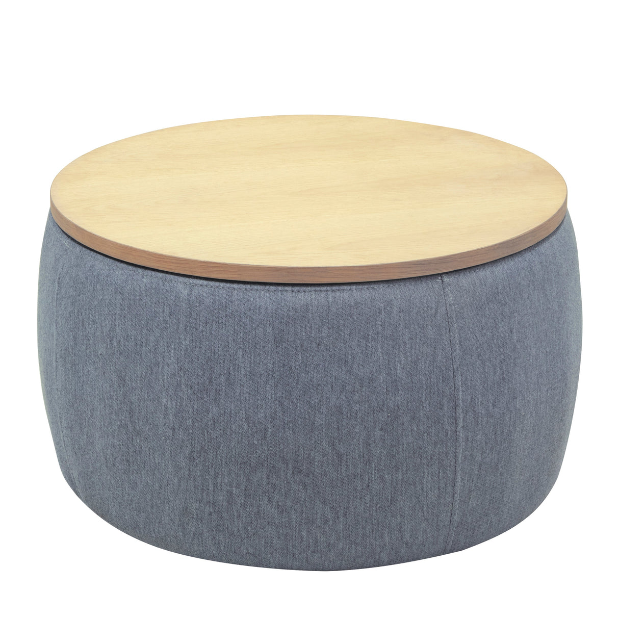 Round Storage Ottoman, 2 in 1 Function, Dark