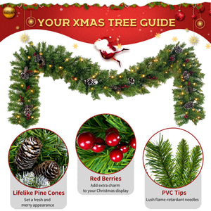 Pre-Lit Xmas Tree Artificial Christmas 3-Piece Set