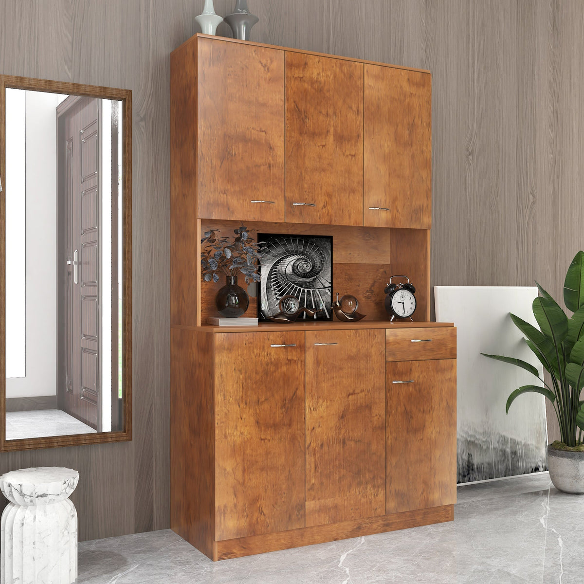 70.87" Tall Wardrobe & Kitchen Cabinet