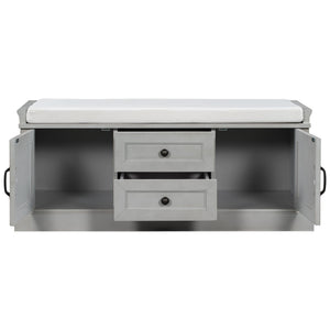 TREXM Storage Bench with 2 Drawers and 2 Cabinets