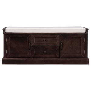 TREXM Storage Bench with 2 Drawers and 2 Cabinets