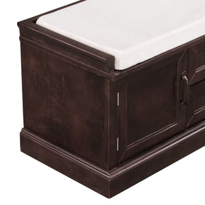 TREXM Storage Bench with 2 Drawers and 2 Cabinets