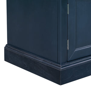 TREXM Storage Bench with 2 Drawers and 2 Cabinets in Antique Navy