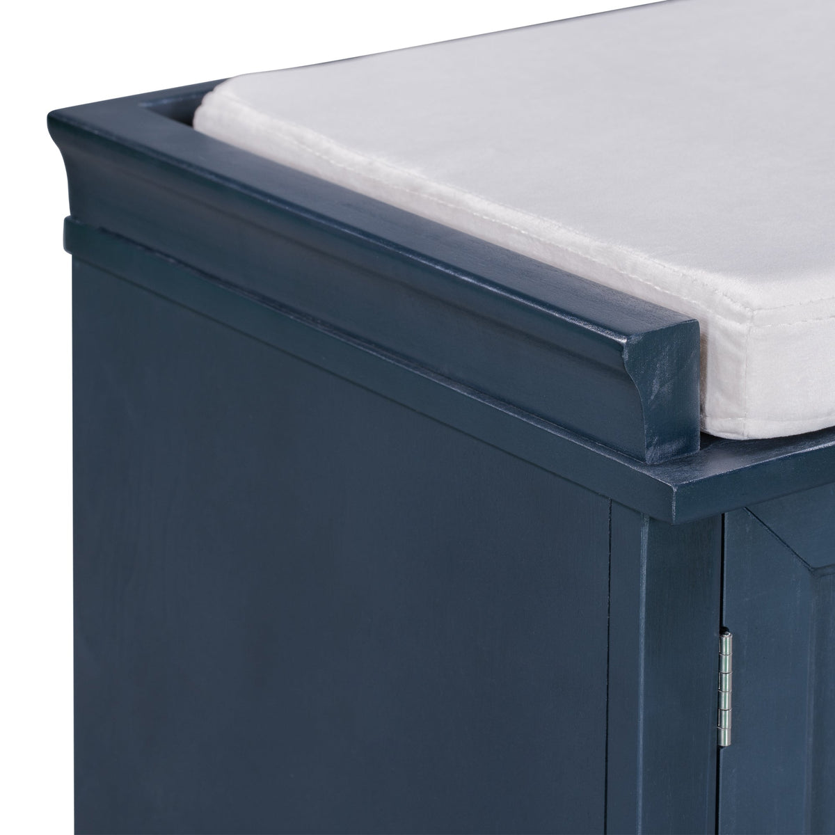 TREXM Storage Bench with 2 Drawers and 2 Cabinets in Antique Navy
