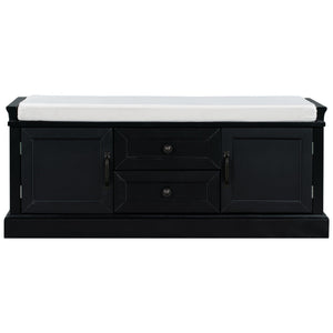 TREXM Storage Bench with 2 Drawers and 2 Cabinets