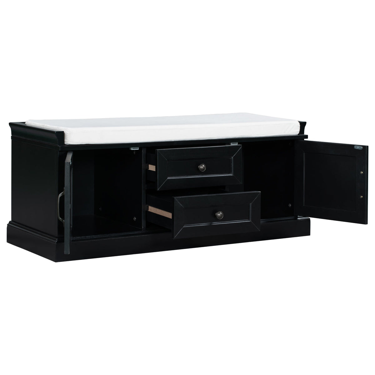 TREXM Storage Bench with 2 Drawers and 2 Cabinets