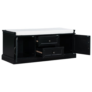 TREXM Storage Bench with 2 Drawers and 2 Cabinets