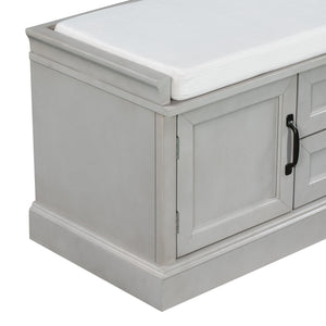 TREXM Storage Bench with 2 Drawers and 2 Cabinets