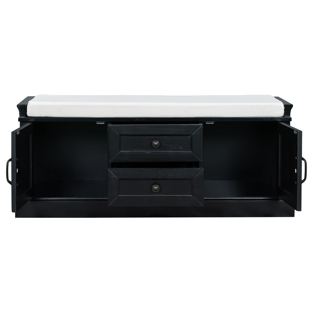 TREXM Storage Bench with 2 Drawers and 2 Cabinets