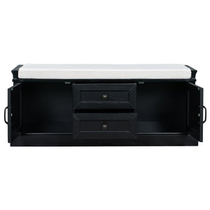 TREXM Storage Bench with 2 Drawers and 2 Cabinets