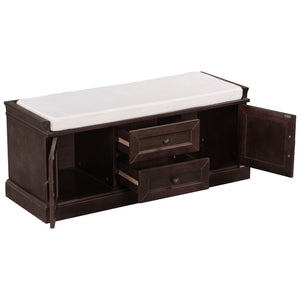 TREXM Storage Bench with 2 Drawers and 2 Cabinets