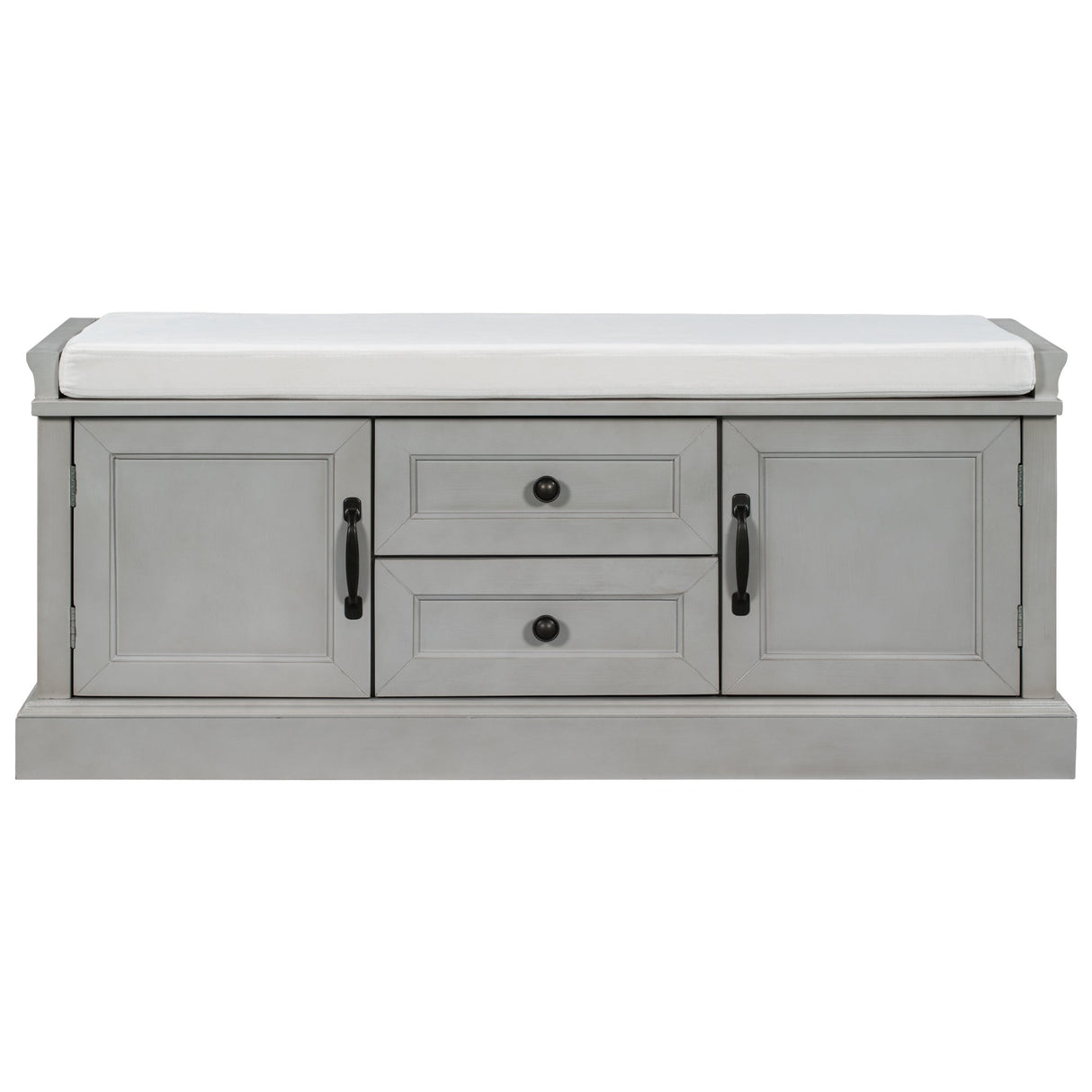 TREXM Storage Bench with 2 Drawers and 2 Cabinets
