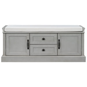TREXM Storage Bench with 2 Drawers and 2 Cabinets