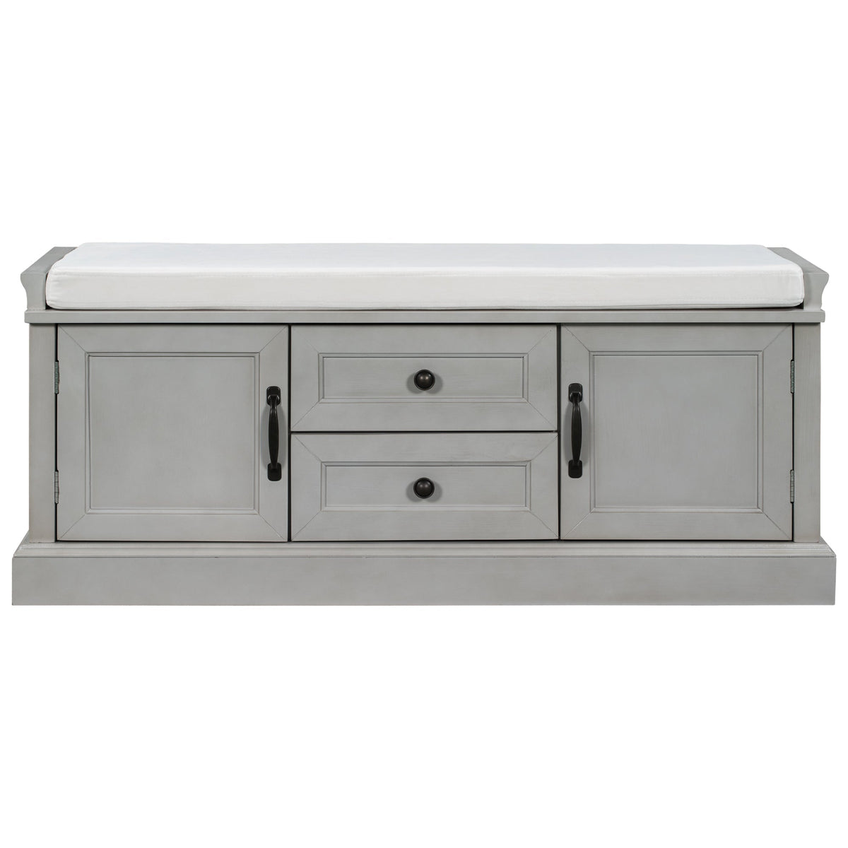 TREXM Storage Bench with 2 Drawers and 2 Cabinets