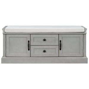 TREXM Storage Bench with 2 Drawers and 2 Cabinets