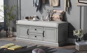 TREXM Storage Bench with 2 Drawers and 2 Cabinets