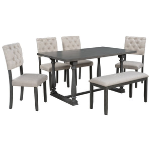 TREXM 6-Piece Dining Table and Chair Set
