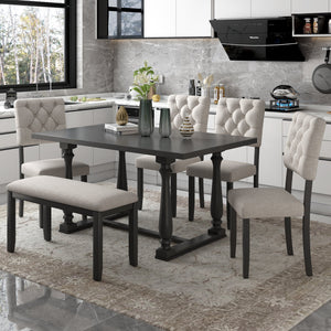 TREXM 6-Piece Dining Table and Chair Set