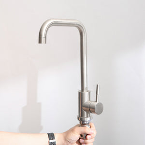 24in Stainless Steel Washing Sink with Faucet and Drain - Silver