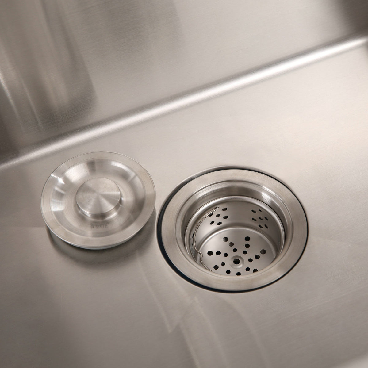 24in Stainless Steel Washing Sink with Faucet Hoses and Drain Head