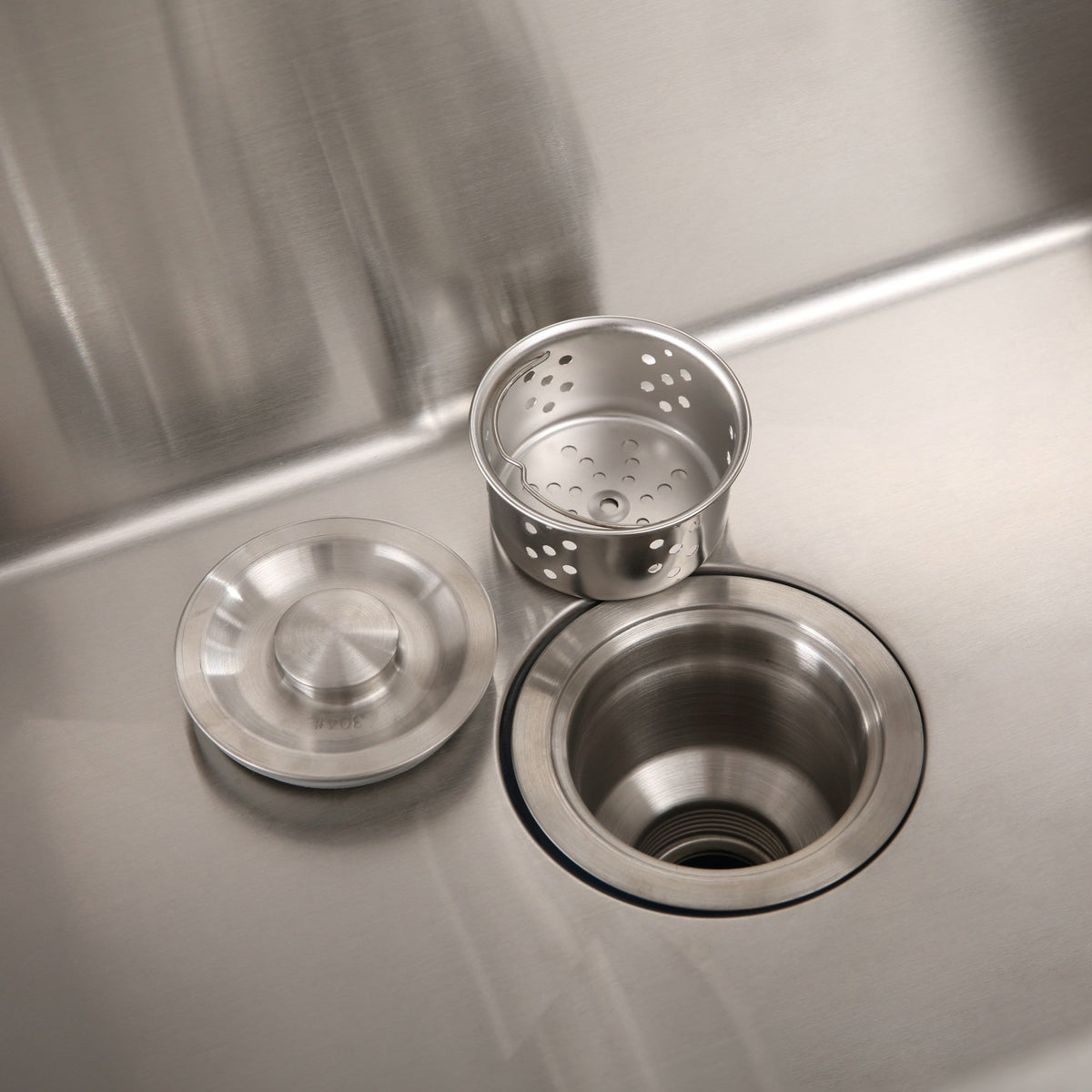 24in Stainless Steel Washing Sink with Faucet and Drain - Silver