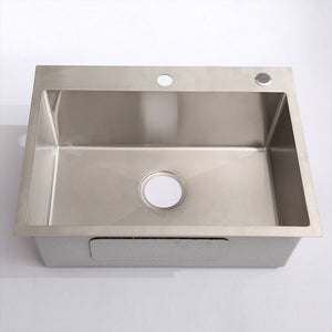 24in Stainless Steel Washing Sink with Faucet Hoses and Drain Head