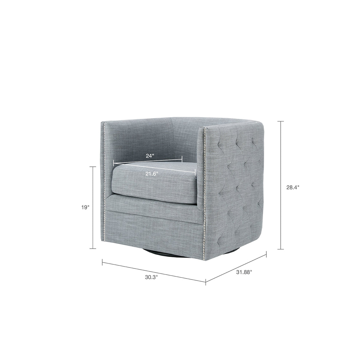 Capstone Button Tufted Swivel Club Chair