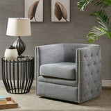 Capstone Button Tufted Swivel Club Chair