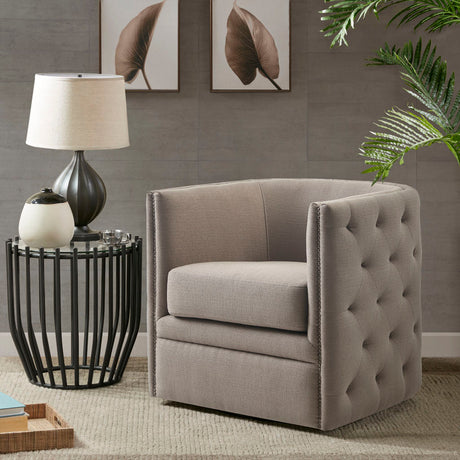Capstone Button Tufted Swivel Club Chair