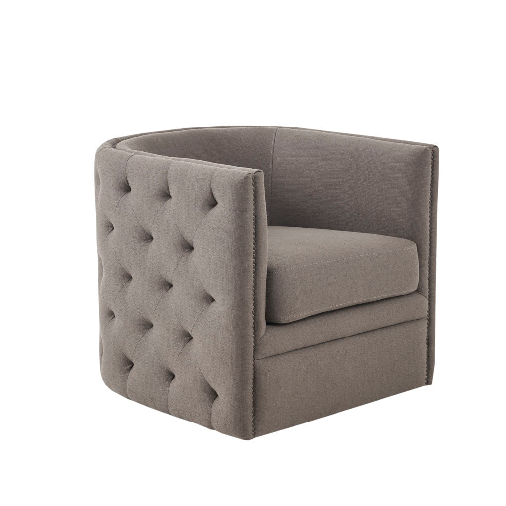 Capstone Button Tufted Swivel Club Chair