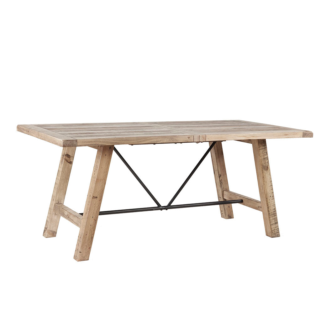 Sonoma Rustic Dining Table with Metal Support