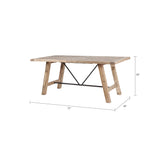 Sonoma Rustic Dining Table with Metal Support