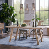 Sonoma Rustic Dining Table with Metal Support
