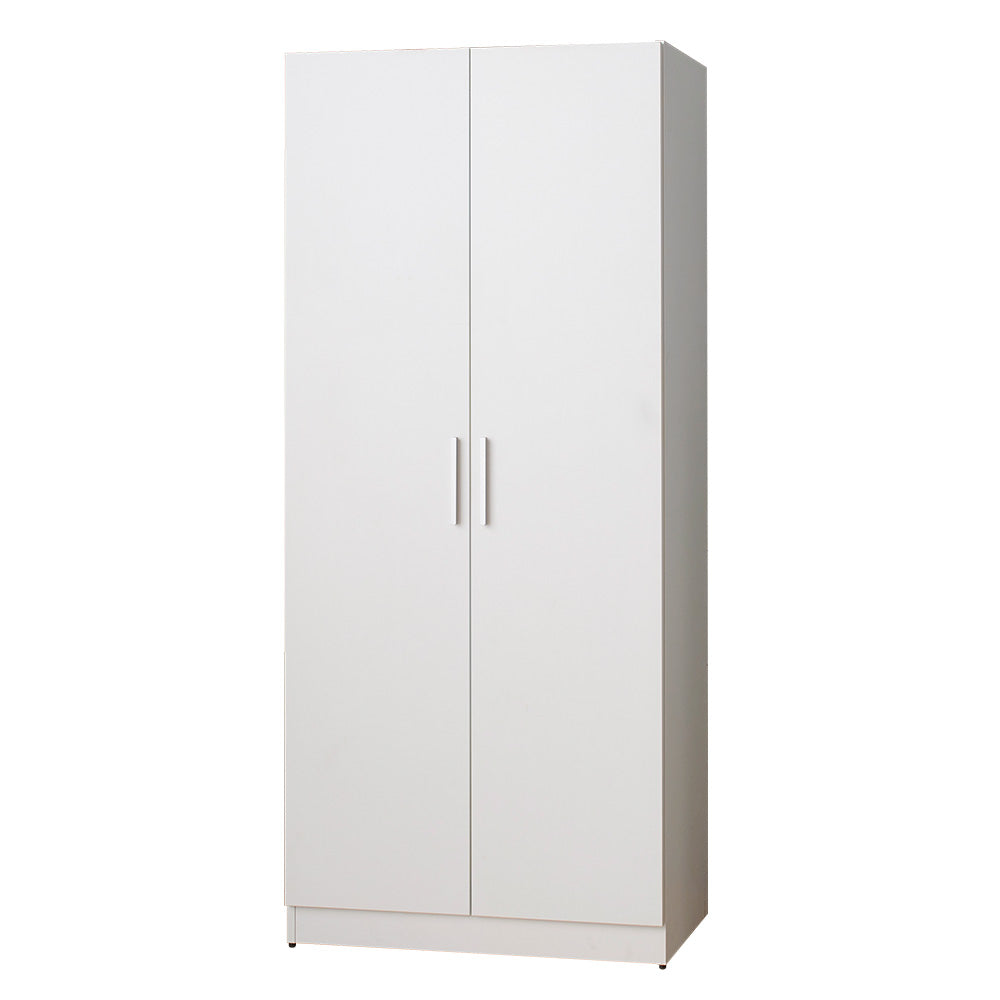 Viviane Contemporary Wood Closet with Hanging Bars and Five Shelves