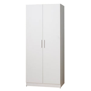 Viviane Contemporary Wood Closet with Hanging Bars and Five Shelves