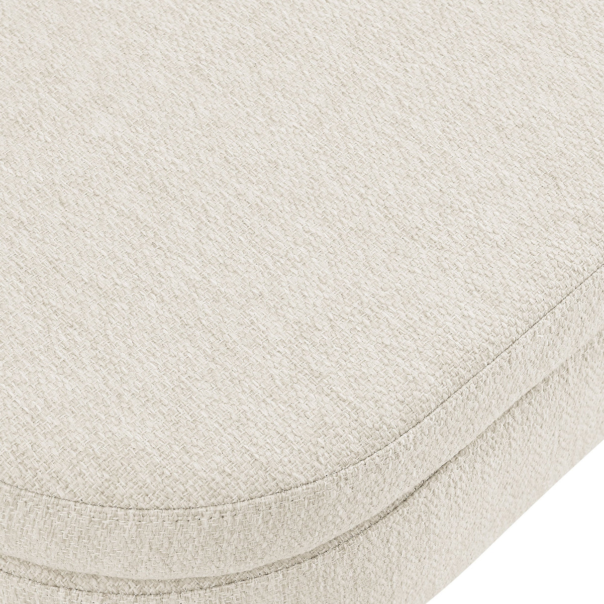 Ottoman Oval Storage Bench, Rubber Wood Legs, Beige (43.5"x16"x16")