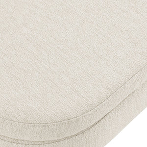 Ottoman Oval Storage Bench, Rubber Wood Legs, Beige (43.5"x16"x16")