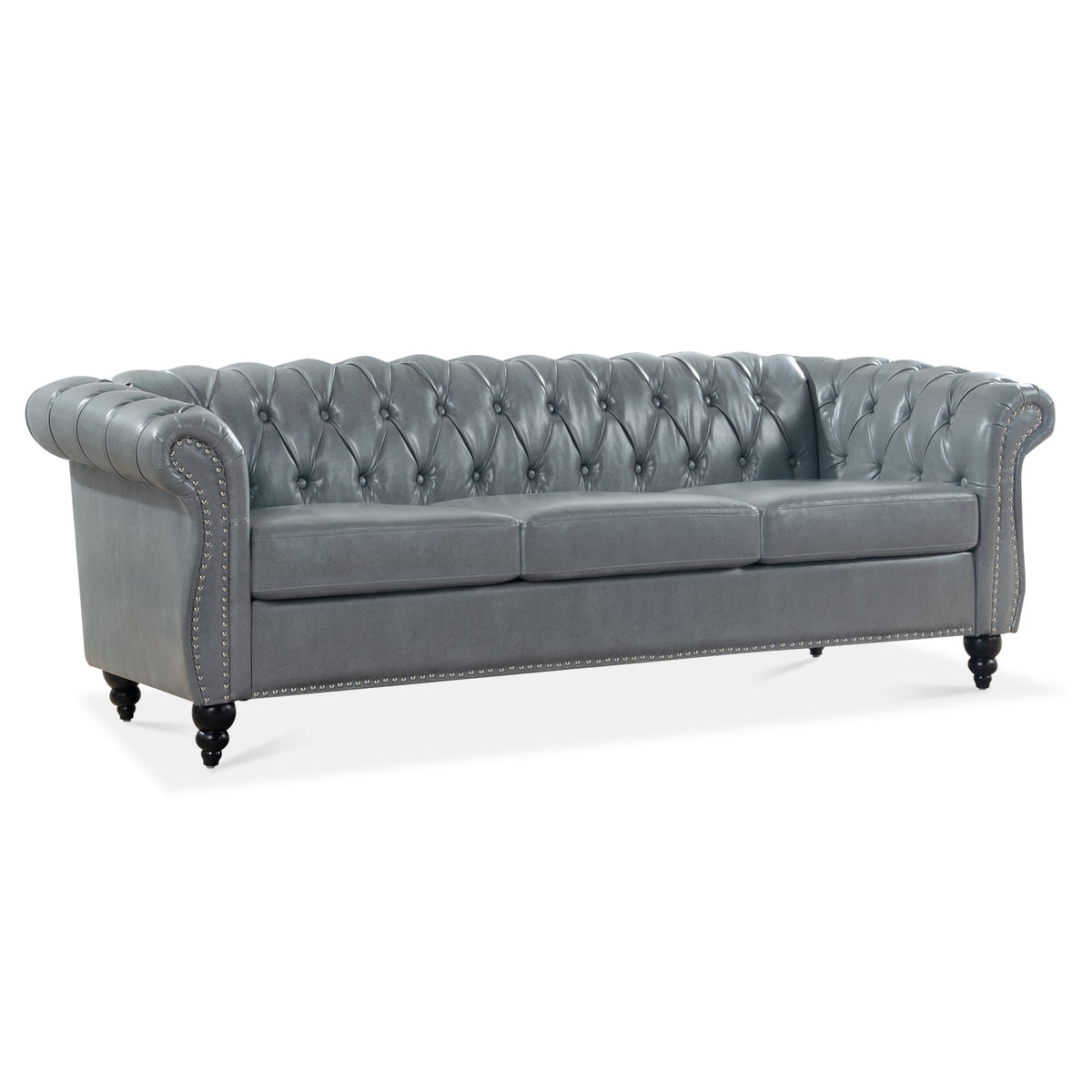 Rolled Arm Chesterfield 3 Seater Sofa