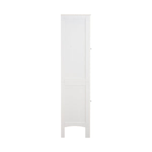 Tall Narrow Tower Freestanding Cabinet with 2 Shutter Doors