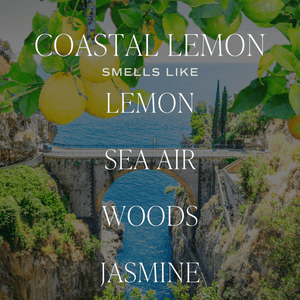 Coastal Lemon Soy Candle - Tinted Glass Jar - 12 oz