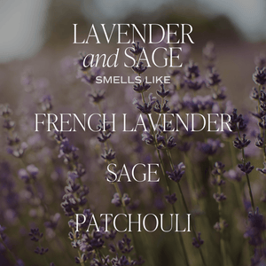 Lavender and Sage Soy Candle - Clear Jar - 9 oz