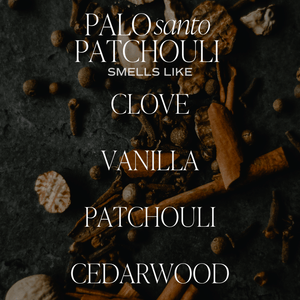 Palo Santo Patchouli Soy Candle - Clear Jar - 9 oz
