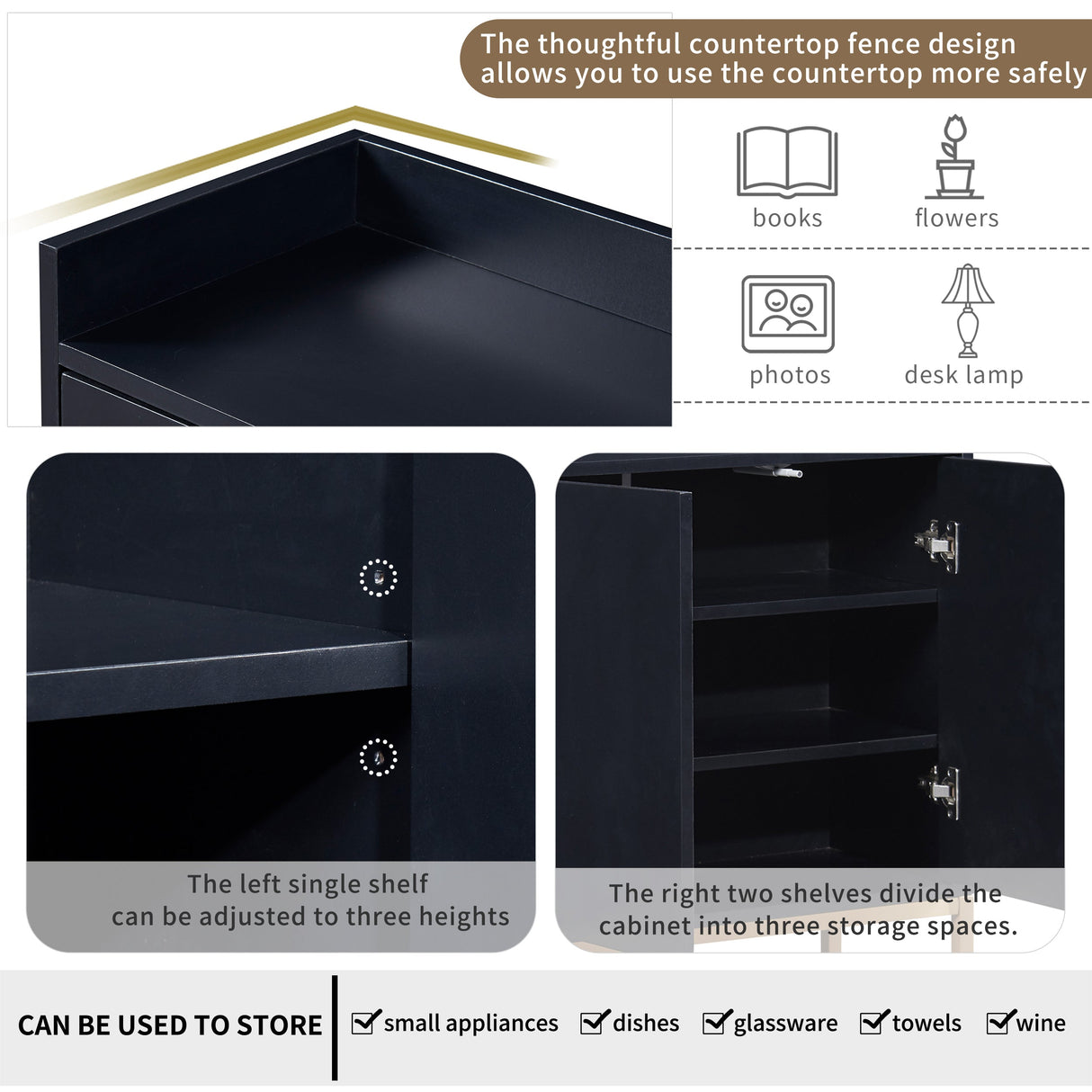 TREXM Modern Sideboard Buffet Cabinet